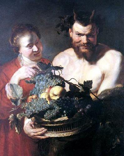 Peter Paul Rubens Faun and a young woman oil painting image